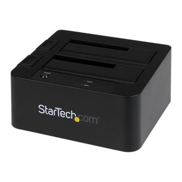 StarTech.com Dual-Bay USB 3.0 eSATA to SATA Hard Drive Docking Station, USB Hard Drive Dock, External 2.53.5 SATA IIIIII, SSDHDD Docking Station, Hot-Swap Hard Drive Bays - Top-Loading - Storage controller - 2.5", 3.5" - SATA 6Gb/s - eSATA 6Gb/s, USB 3.0 - black - for P/N: SVA12M5NA