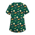 thumbnail image 5 of Resicozy Christmas Scrubs Tops for Women Funny Print Short Sleeve V Neck Cute Nurse Uniforms T Shirts with Pockets Dark Green S, 5 of 6