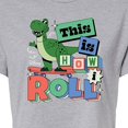 thumbnail image 3 of Disney - Toy Story - Rex This Is How I Roll - Juniors Cropped Cotton Blend T-Shirt, 3 of 5