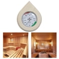 thumbnail image 3 of Termómetro e higrómetro de sauna con forma de gota, 2 en 1, de madera, para exteriores C, 3 of 9
