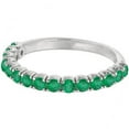 thumbnail image 2 of Emerald Semi-Eternity Ring Anniversary Band 14k White Gold (1.09ct), 2 of 3