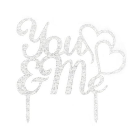 Cake Craft & Decoration Unique BargainsWedding Party Acrylic DIY Craft Personalized Cake Topper Decoration Silver Tone ()
