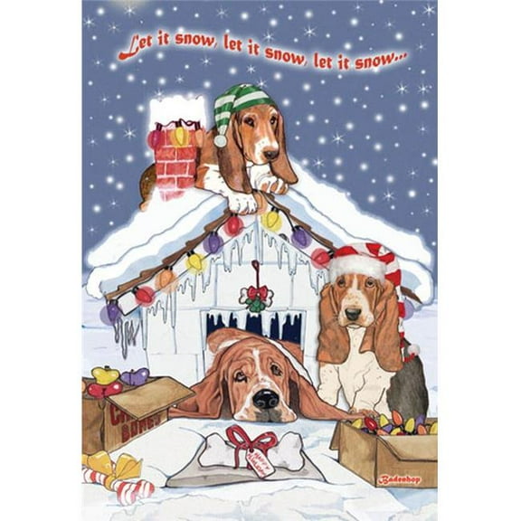 Pipsqueak Productions C733 Basset Hound Boxed Christmas Cards - Set of 10