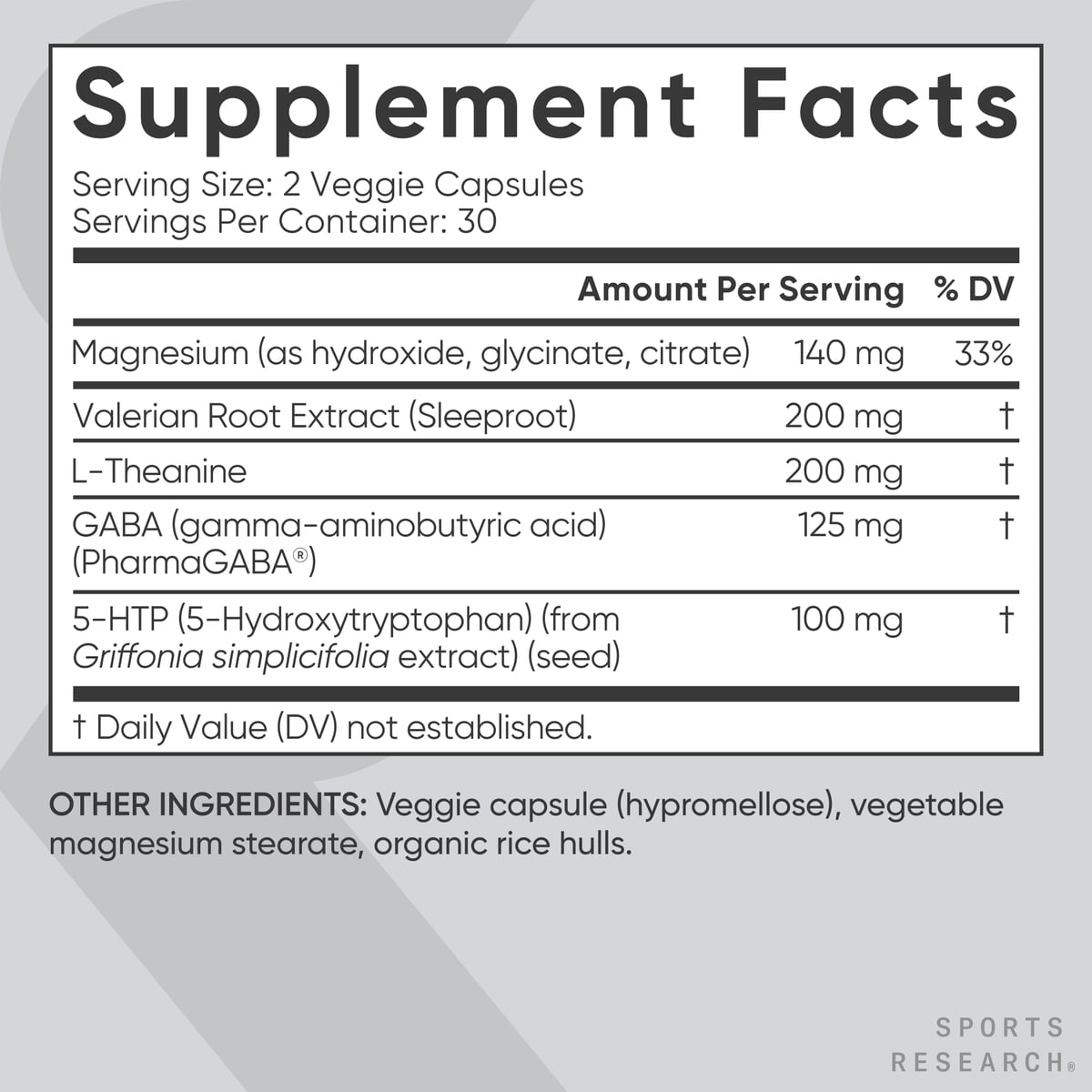 Sports Research® Sleep Complex w/ Valerian Root GABA & Magnesium - Natural Sleep Aid Relaxation