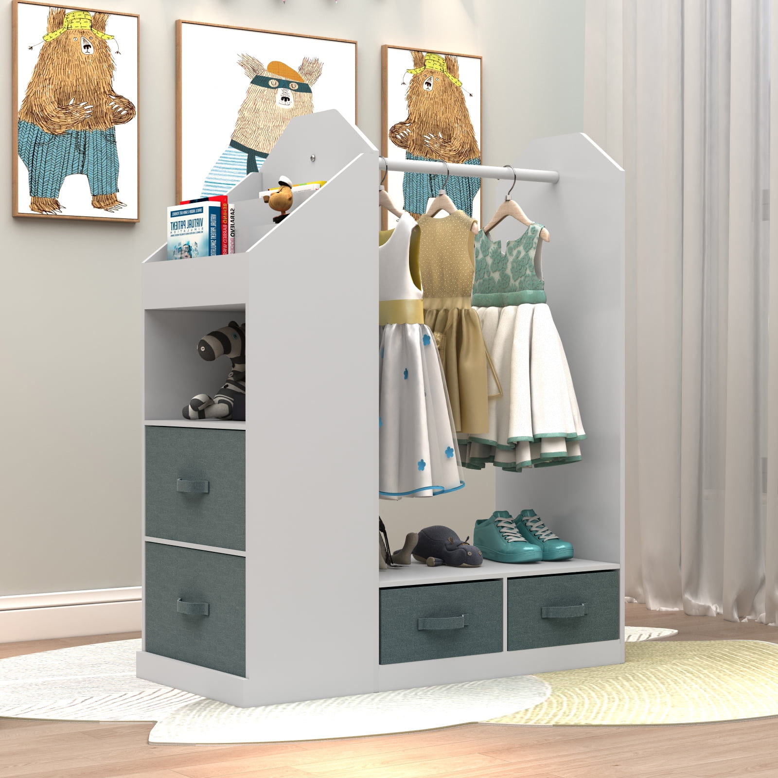 Kids Costume Organizer、 Costume Rack、Kids Armoire、Open Hanging Armoire