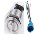 thumbnail image 2 of 19mm Selector Rotary Switch Latching 3 Positions 2NO 2NC 3-6V With Wire socket Red, 2 of 10