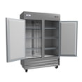 54in. 49cu.ft Commercial Reach in Freezer, Stainless Steel, Solid 2 ...