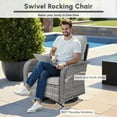 thumbnail image 5 of Ovios 8 Pieces Outdoor Patio Furniture Set High Back All Weather Wicker Conversation Set with Swivel Chairs & Coffee Table, Dark Gray, 5 of 10
