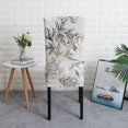 thumbnail image 5 of Chair Covers for Dining Room Set of 4,Stretch Kitchen Chair Slipcover 4 Pieces, Parson Chair Cover 4 Pack, Washable and Removable (Elegant Flowers), 5 of 6