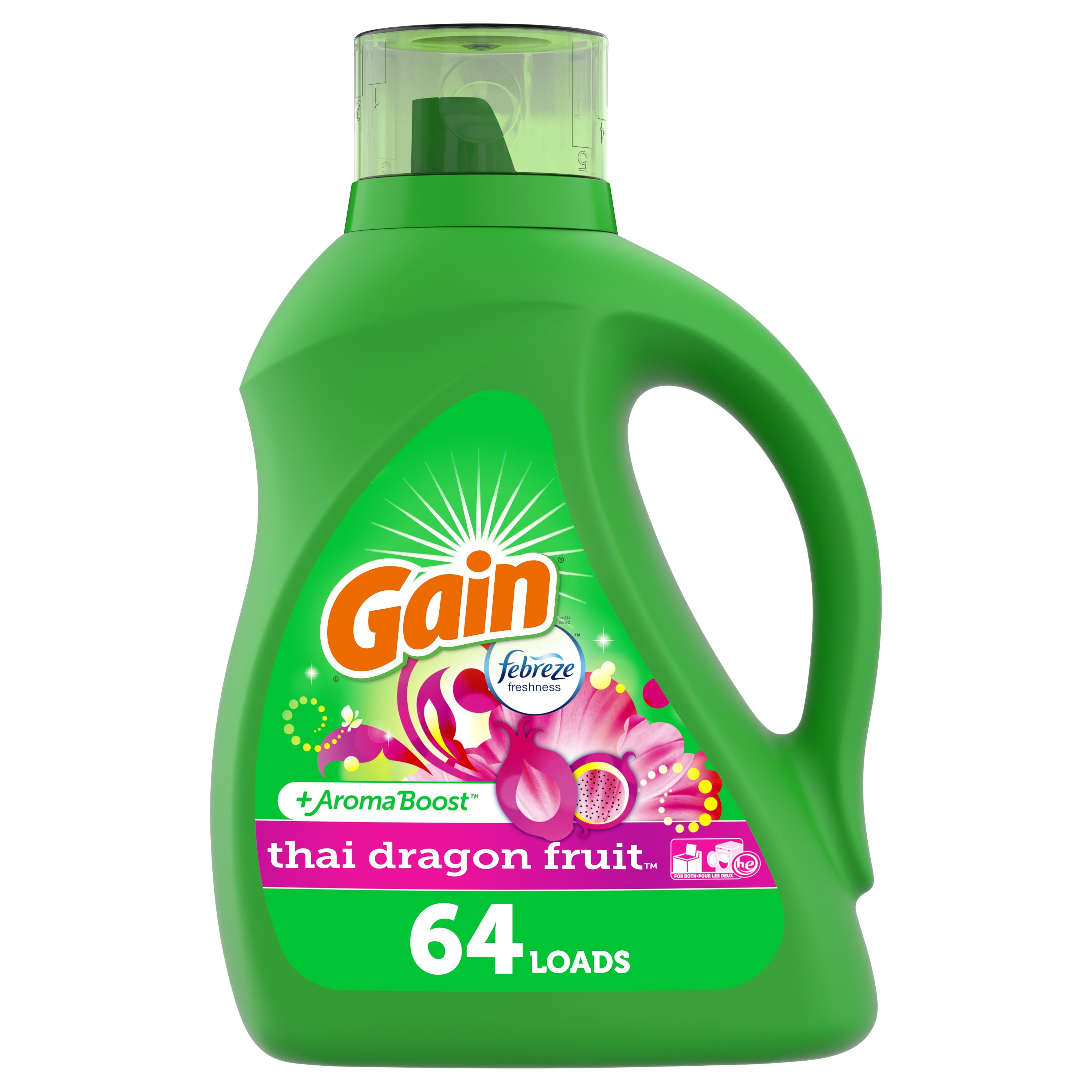 Gain Thai Dragon Fruit, 64 Loads Liquid Laundry Detergent, 100 fl oz