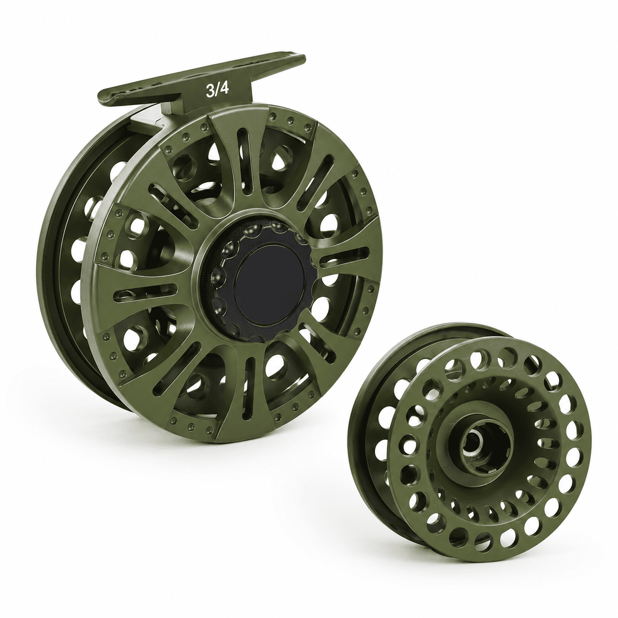 3/4 With Extra Spool Graphite Large Arbor Freshwater Fly Fishing Reel