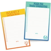 2 Funny To Do List Notepads - Set of Two 5.5 x 8.5 Humorous Office Supplies for Office Holiday Party Gift Exchange, Stocking Stuffers, Sarcastic Note Pads and 2023 Motivational Notepads - Christmas