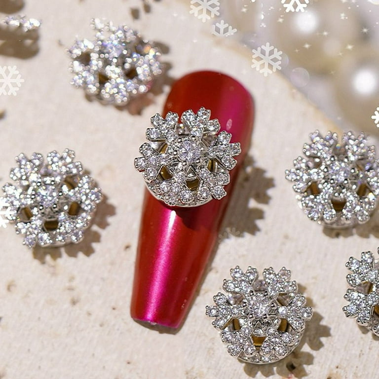 Spinning Rhinestone Pearl Nail Charms Nail Art Jewelry Christmas