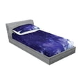 thumbnail image 2 of Ambesonne Space Fitted Sheet & Pillow Sham Set, Dreamy Night with Stars, Twin, Purple White, 2 of 2