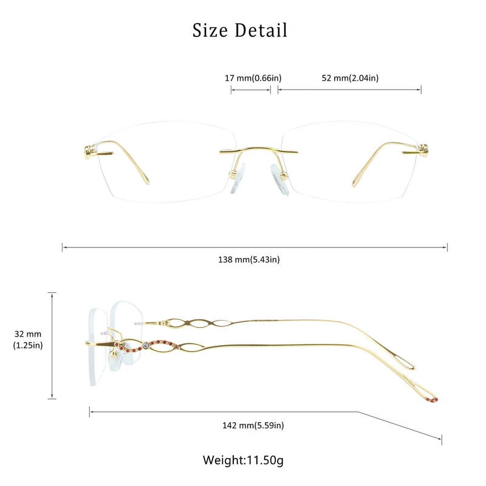 LifeArt Pure Titanium Frame Glasses/Blue Light Blocking Reading Glasses, Reduce Eyestrain, Stylish for Men and Women(Gold,+2.00 Magnification)