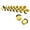 Gold, variant on 9 Pairs of Stainless Steel Ear Tunnels Ear Gauges Piercings Jewelry - Colorful