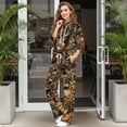 thumbnail image 3 of Uorisanigo Mock Neck Sweatshirt with Wide Leg Sweatpants Matching Set Deer Camo Hunting Lounge Sets for Women Tracksuit 2 Piece Fall Outfits Drawstring Activewear Oversized Jogging Suit, 3 of 8