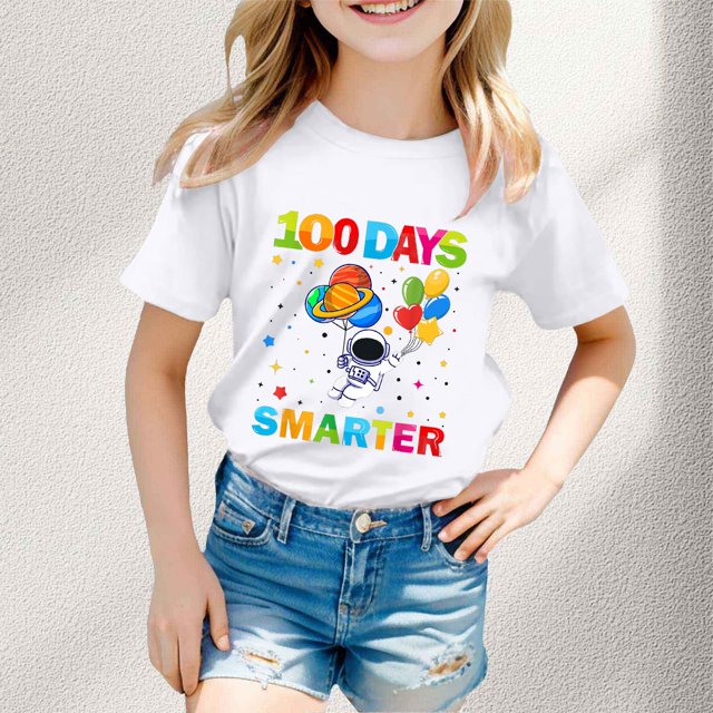 iTNHFP Mode Filles Garçon et Fille Mode Décontractée Imprimé Col Rond T-Shirt Manches Courtes Ample