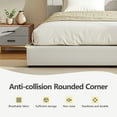thumbnail image 6 of COOLHUT Upholstered Queen Size Platform Bed Frame with 4 Storage Drawers and Headboard, Wing Edge Design/Noise-Free/Wooden Slats Support/No Box Spring Needed/Easy Assembly, White, 6 of 9