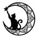 thumbnail image 4 of Placa decorativa de metal con silueta de negro, fácil de colgar, diseño , ideal como regalo para amantes de los gatos, para baño, puerta,, 4 of 9