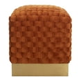 thumbnail image 6 of SAFAVIEH Couture Maxine Channel Modern Glam Tufted Ottoman, Sienna/Brass, 6 of 8