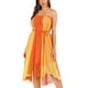 thumbnail image 4 of Sonducket larga de gasa de retazos para mujer, faldas bohemias, vestidos de verano hasta el tobillo, vestido de playa elegante Irregular, Vestidos Azul y blanco tamaño libre, 4 of 6