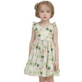 thumbnail image 1 of Robe d'Été pour Fillette, Robe Évasée à Étages en Ligne A, Robe pour Fille à Manches à Volants, Robe Fleurie pour Filles, Robe Tutu, 1 of 4