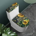 thumbnail image 2 of Yuyamidu Sunflower Toilet Seat Covers with Elastic Edge Ocean Toilet Lid Cover and Toilet Tank Cover 2 Pieces Soft Toilet Dustproof Cover Set, Bathroom Decoration, 2 of 7