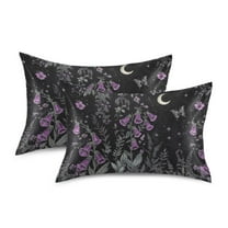Yayeee Pillowcase King Size Set of 2 Satin Wrinkle Resistant Envelope Pillow Case, Gothic Floral Print