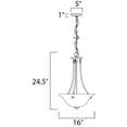 thumbnail image 2 of Maxim 2682FTSN 24.5 x 16 in. Malaga 3-Light Invert Bowl Pendant, Satin Nickel, 2 of 2