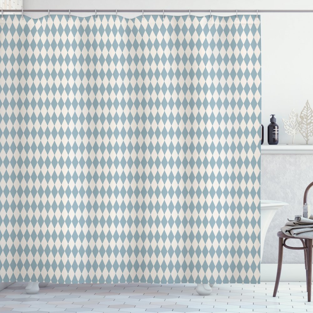 Muted Colors Shower Curtain, Creative Geometric Pattern with Simple