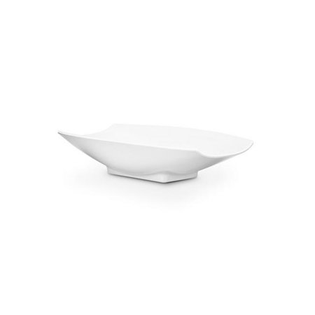 

12 x 6.75 x 2.75 in. Melamine Curves Bowl with All White 32 oz - 1 quart