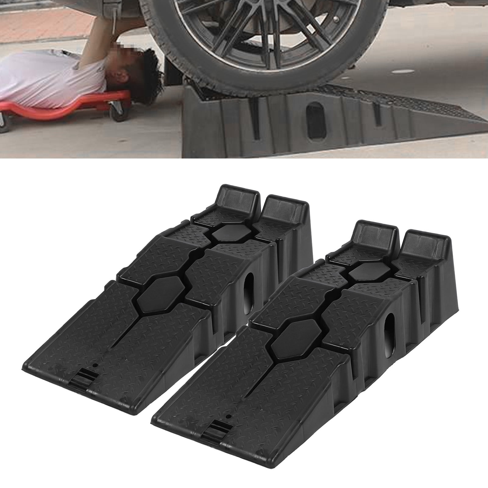 Automotive Leveling Ramp, Car Ramp Enhanced Friction 1 Pair Drainage ...