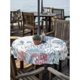 thumbnail image 2 of Outdoor Tablecloth with Umbrella Hole for Patio/Picnic/Party/Camping, Coastal Jellyfish Waterproof Table Cloth Round Cover Washable, Summer Beach Nautical Ocean Coral Seahorse (Dia 60"), 2 of 8