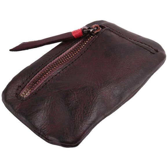 Vintage Men's Genuine Leather Mini Coin Purse Card Case Holder Wallet Clutch Male Short Zipper Small