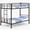 Black, variant on edx Twin Over Twin Metal Bunk Bed with Stairs & Safety Guardrails, Heavy-Duty Steel Frame, No Box Spring Needed, Space-Saving Bunk Beds, Black