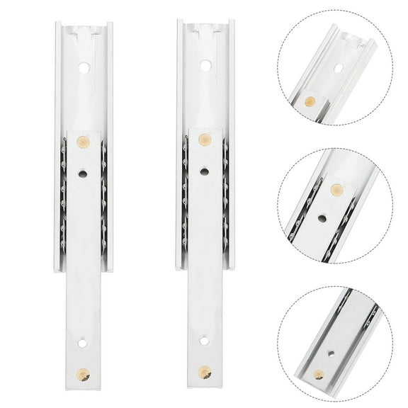 YSNOOWE 2Pcs Plated Silver Cupboard Slides with Strong Load Bearing for Home Furniture Drawers and Cabinets
