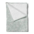 thumbnail image 2 of Umbrella Soft Flannel Fleece Throw Blanket, Vintage Wedding Parasols Bridal Shower Theme with Floral Bouquets, Cozy Plush for Indoor and Outdoor Use, 60" x 80", Pale Sage Green White, by Ambesonne, 2 of 5