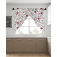 thumbnail image 3 of Cortinas con cenefa CAPSCEOLL Kitchen con flores rosas, 29 x 36 pulgadas, 2 unidades, 3 of 7