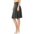 thumbnail image 3 of Zenana Women & Plus Fold Over Banded Waist A-Line Flared Knee Length Midi Skirt, 3 of 5