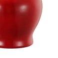 thumbnail image 4 of 6 Inch Small Ginger Jar, Lidded, Porcelain, Bell Shape Set of 3, Red, 4 of 5