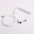 thumbnail image 1 of Usb Type c Fast Charging Cable Coil Custom Keyboard Cable Mechanical Keyboard Cable Double Sleeve coiled length 15±1cm , straight length 1.5M D4, 1 of 1