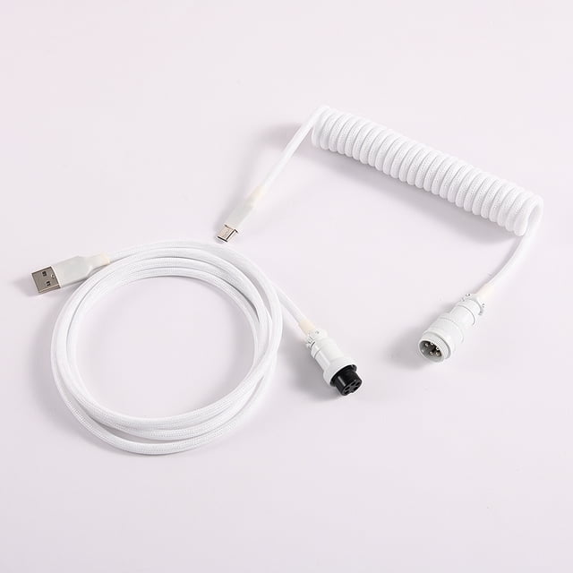 Usb Type c Fast Charging Cable Coil Custom Keyboard Cable Mechanical Keyboard Cable Double Sleeve coiled length 15±1cm , straight length 1.5M D4