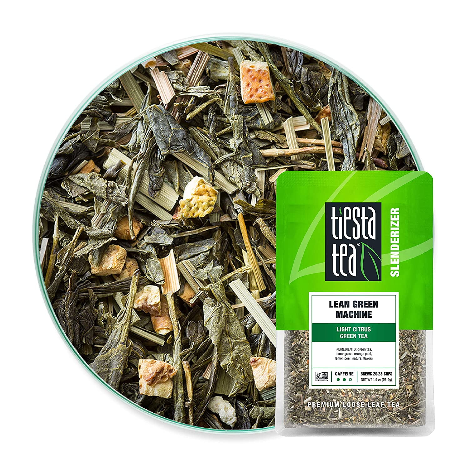 Tiesta Tea Lean Green Machine, Light Citrus Loose Leaf Green Tea, 1.9 oz
