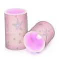 thumbnail image 2 of Rose Gold Glitter Stars Flickering Flameless Candles LED Tealight Battery Operated with Remote Set of 2 Holiday Decor Ornaments, 2 of 7