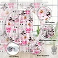 thumbnail image 4 of Pink Halloween Shower Curtain, Cute Ghost Pumpkin Spooky Shower Curtain for Bathroom, Funny Halloween Holiday Cartoon Spooky Bathroom Decor Fabric with Hook, 70X85in, 4 of 5