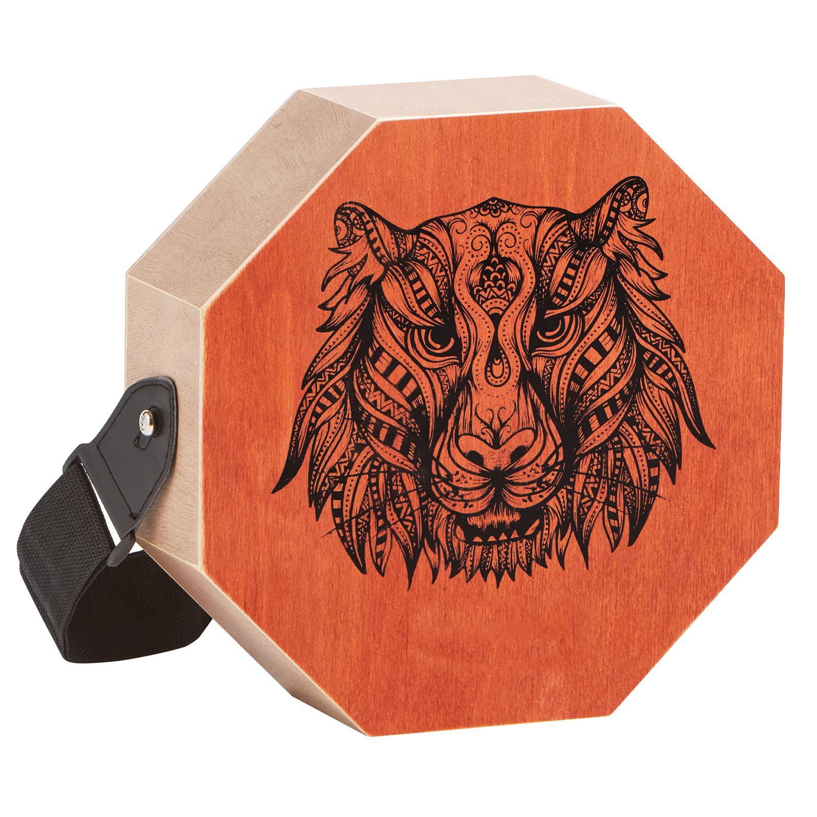 Cajon Box Drum with Internal Guitar Strings, Portable Wooden Percussion Box, Birch Wood Drum Musical Instrument with Adjustable Strap, for Beginners & Professionals, 11.6 x 11.6 x 4 in