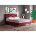 thumbnail image 1 of Cama Matrimonial Makora Velaria Rojo Tapizada en Tela Tipo Velvet (No Incluye Colchón), 1 of 8