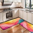 thumbnail image 3 of Kitchen Rugs Sets Of 2,Colorful Tie Dye Wave Pattern Anti Fatigue Kitchen Mat Rugs Non Slip Washable,Decorative Kitchen Floor Mats for Kitchen,Sink,Laundry,17"x47"+17"x47", 3 of 5