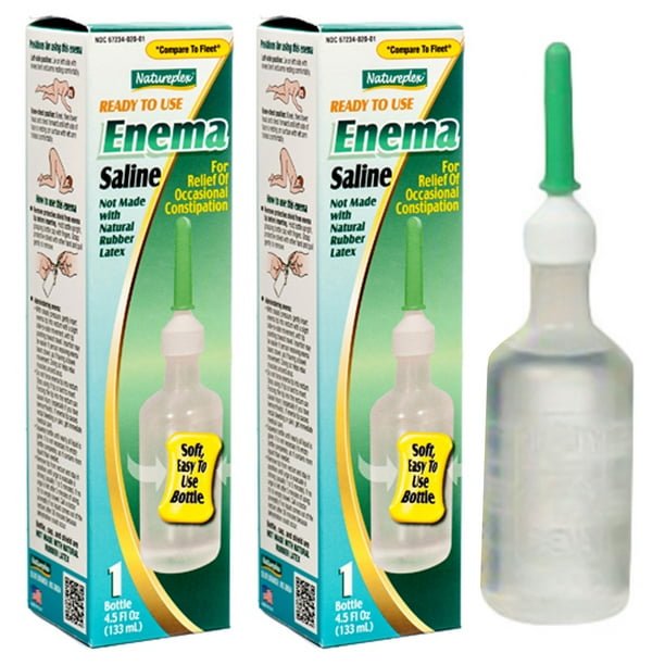 2 Pc Saline Enema Laxative Constipation Relief Latex Free Stool